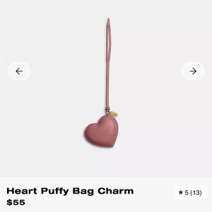Coach Pink Heart Bag Charm